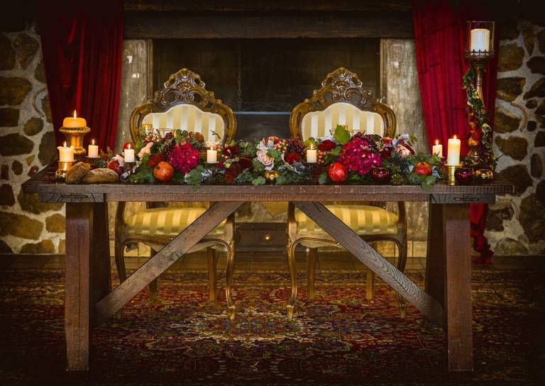 decorazione tavolo sposi