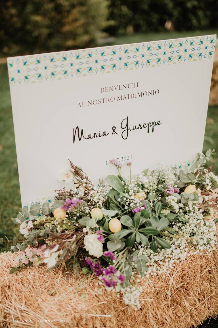 quadro di benvenuto matrimonio
