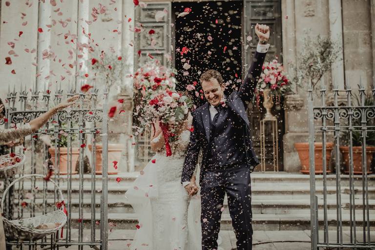 lancio petali riso matrimonio
