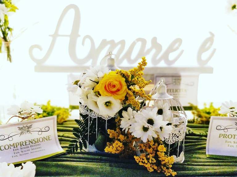 tableau de mariage amore fiori verde